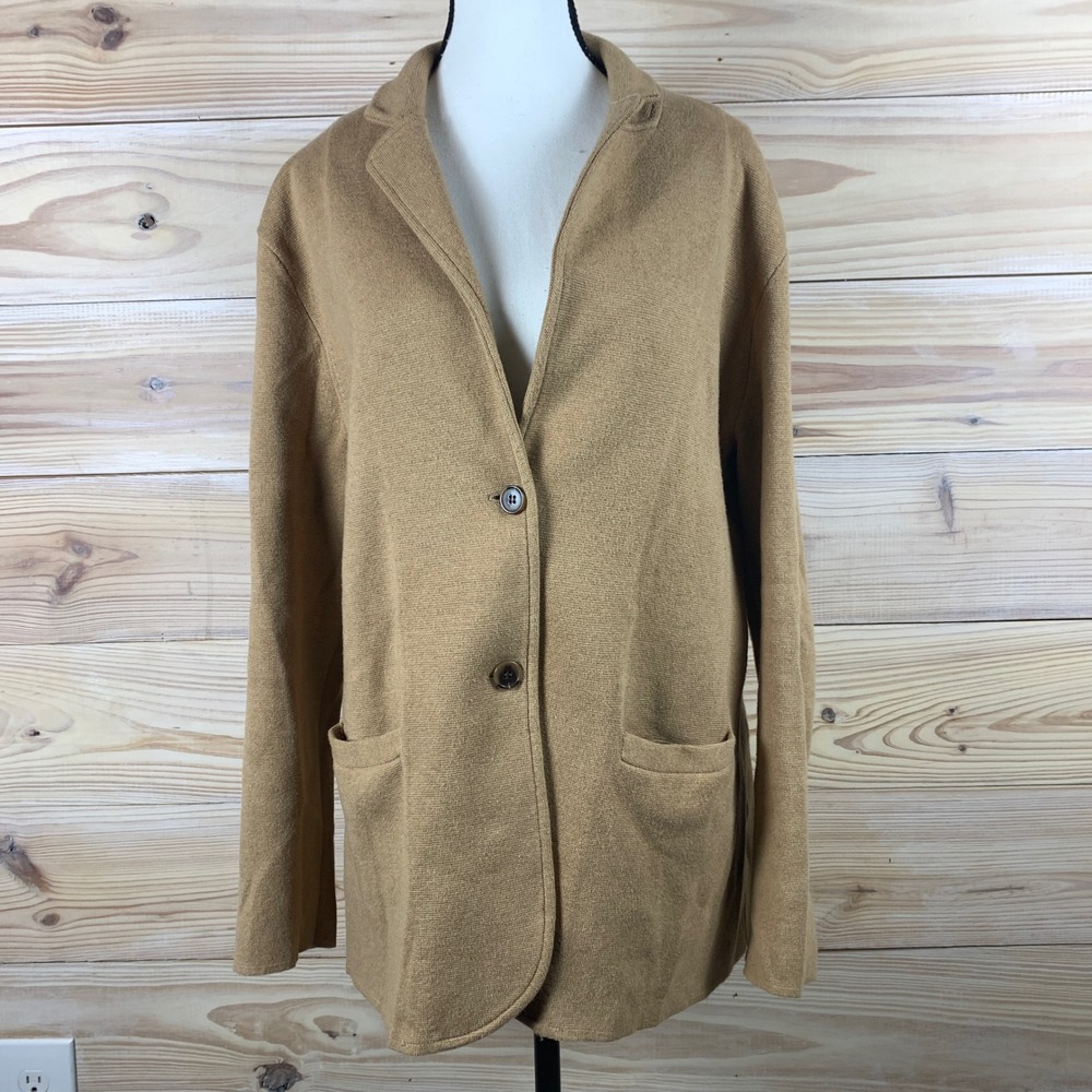 J.Crew Sweater Blazer Womens XXL Tan Cotton G9309 Re-Imagined Cardigan Jacket